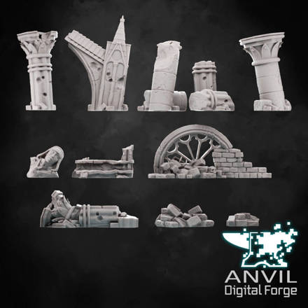 Picture of Digital - Gothic Graveyard & Ruins Scenery