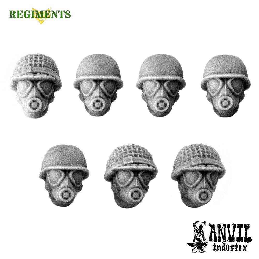 M1 Helmets with Gas Masks